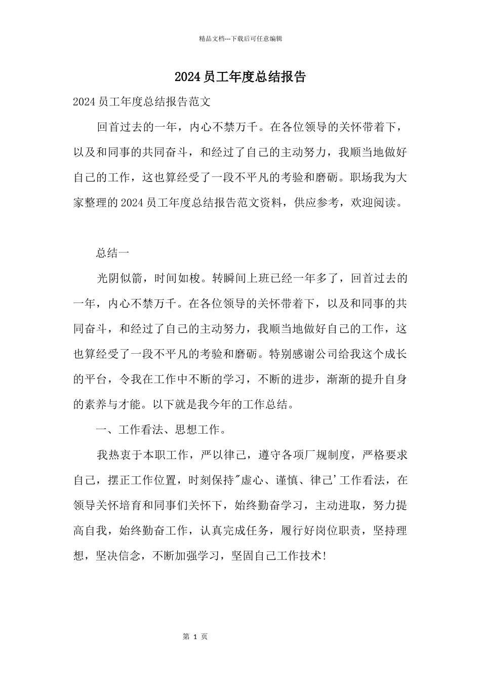 2024员工年度总结报告_第1页