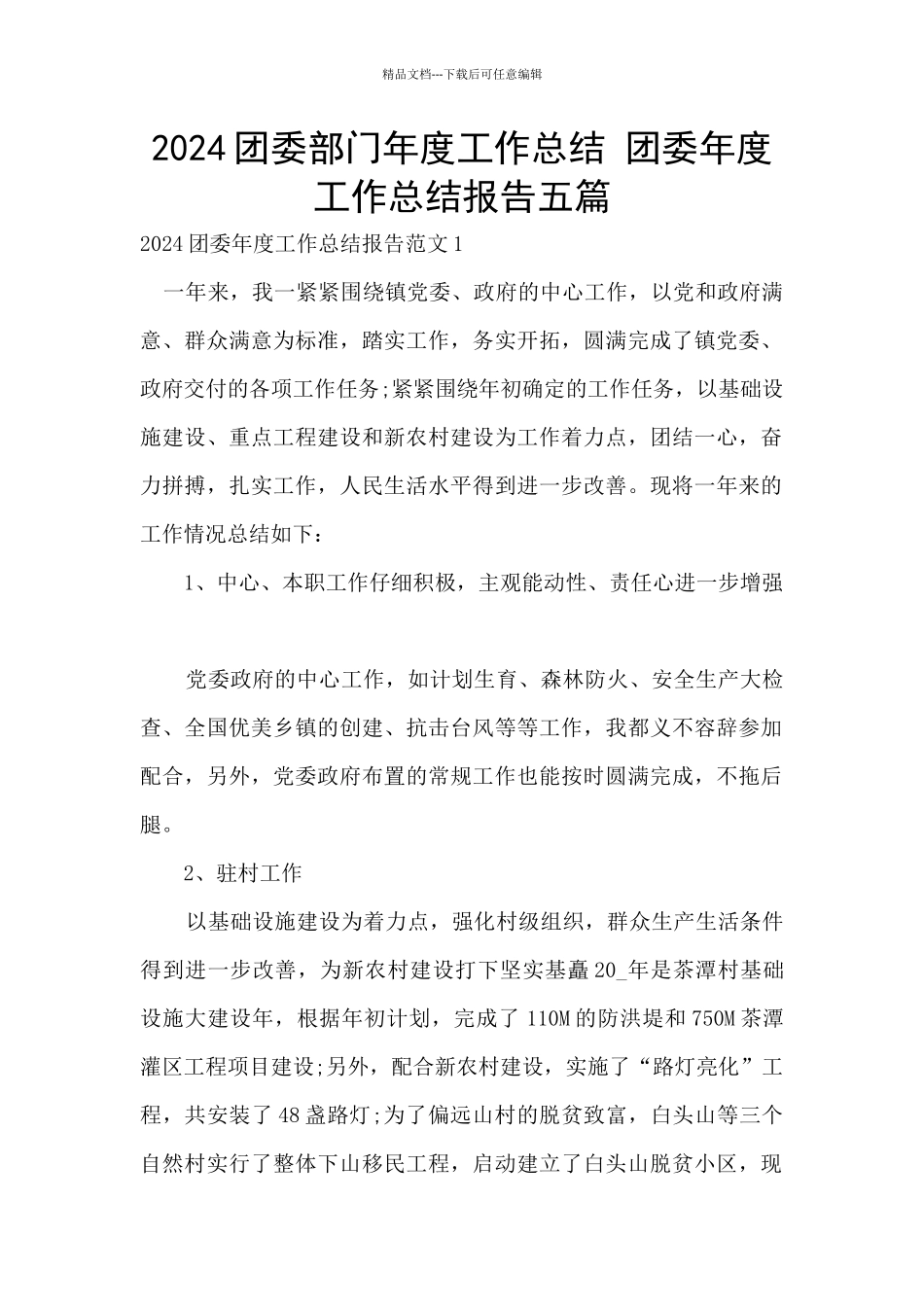 2024团委部门年度工作总结_第1页