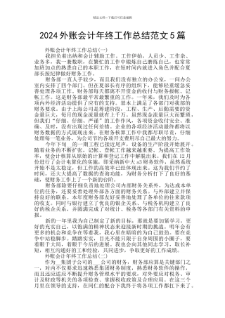 2024外账会计年终工作总结范文5篇