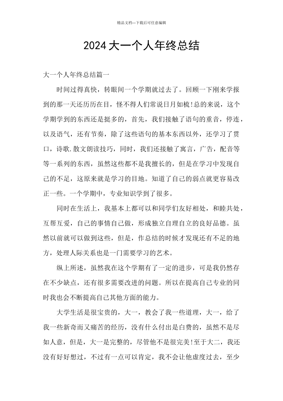 2024大一个人年终总结_第1页
