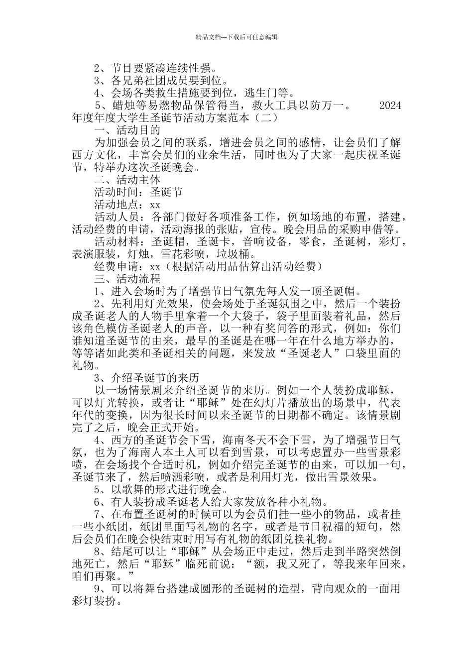 2024大学生圣诞节活动方案范本_第3页