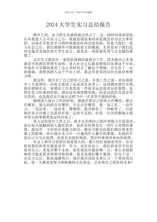 2024大学生实习总结报告