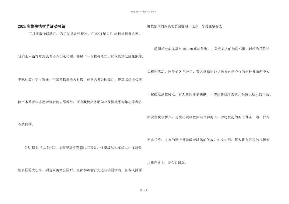 2024大学生植树节活动总结_第1页