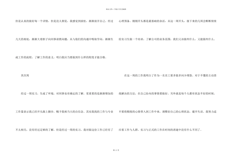 2024大学生毕业实习周记_第2页