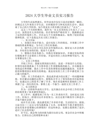 2024大学生毕业文员实习报告