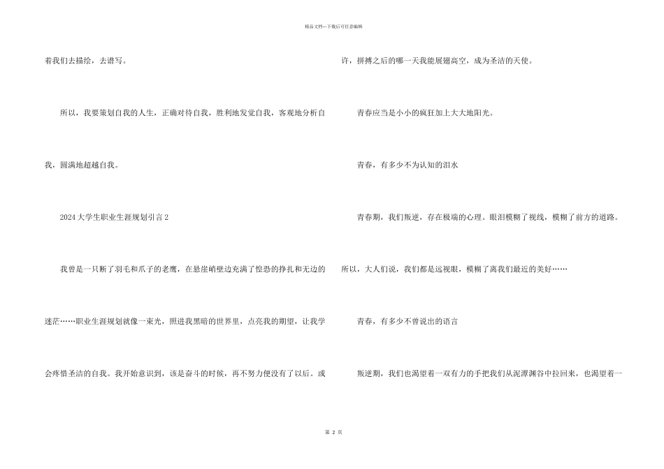 2024大学生职业生涯规划引言_第2页