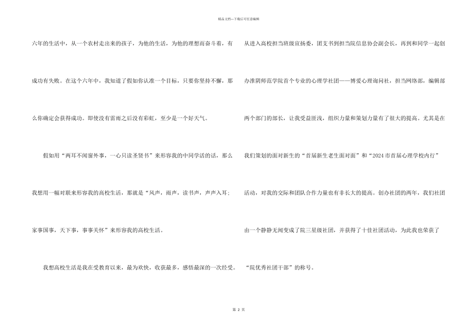 2024大学自我介绍演讲稿_第2页