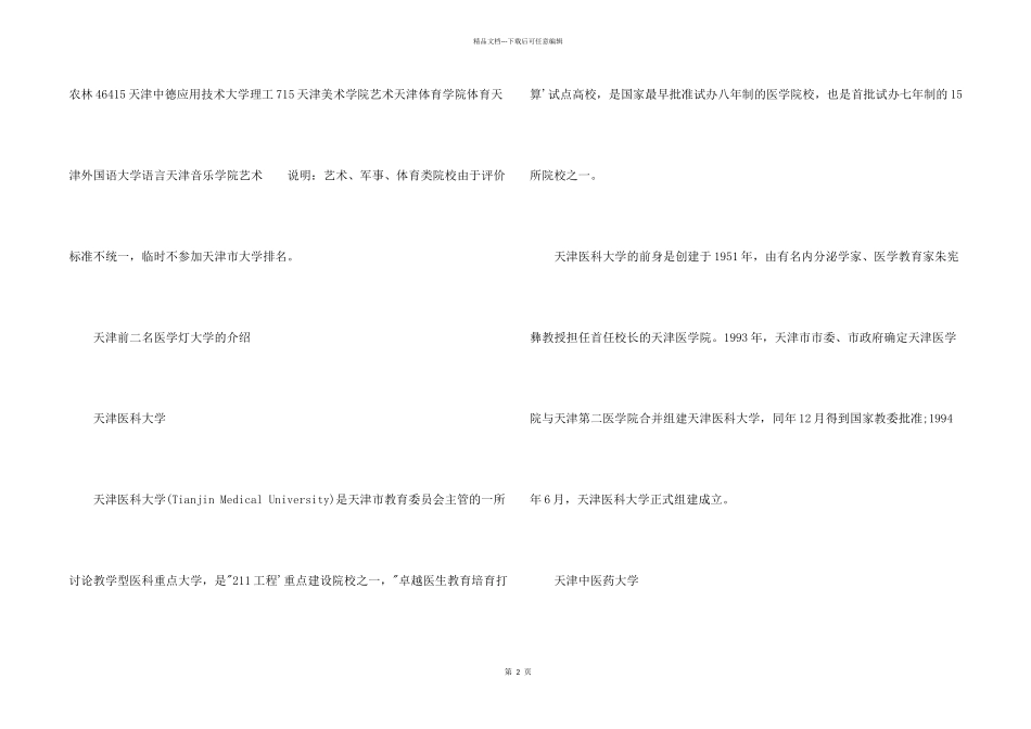 2024天津医学类大学排名_第2页