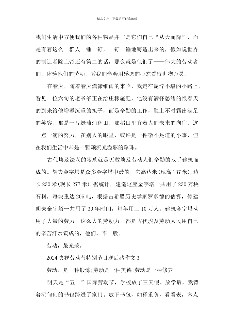 2024央视劳动节特别节目观后感作文范文5篇_第3页