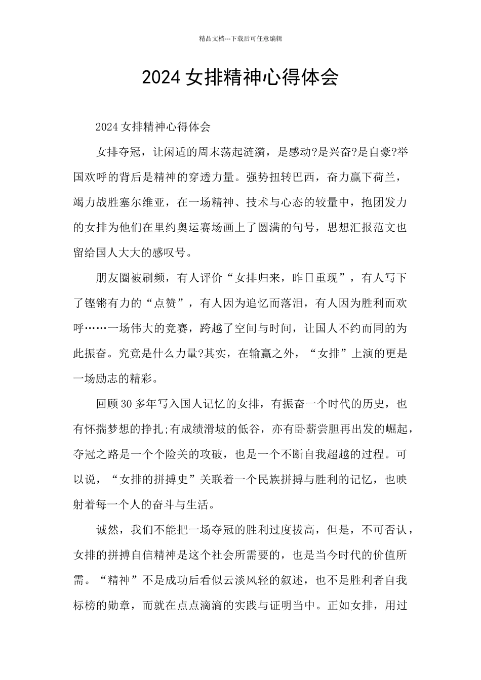 2024女排精神心得体会_第1页