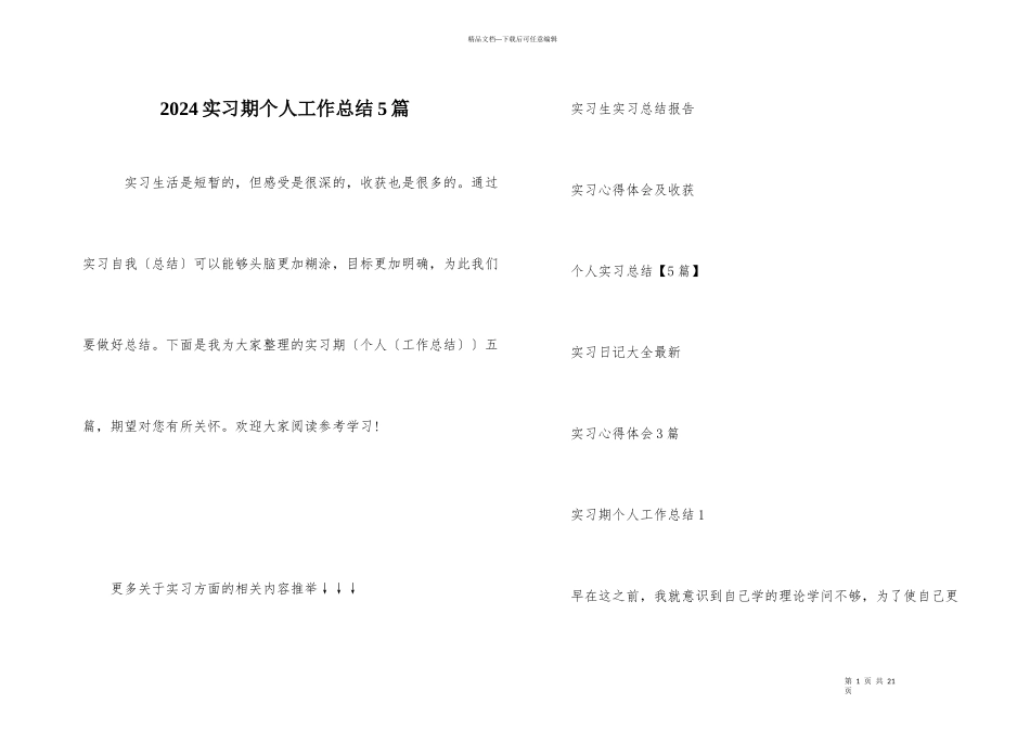 2024实习期个人工作总结5篇_第1页