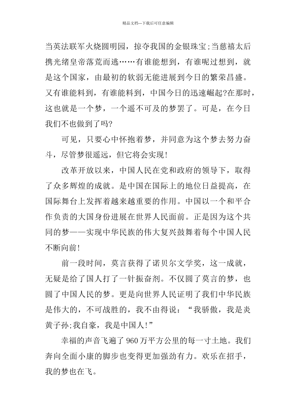 2024实现中国梦心得体会_第3页