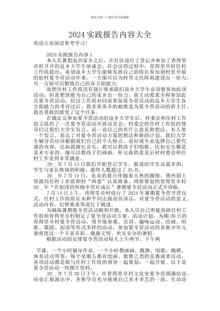 2024实践报告内容大全