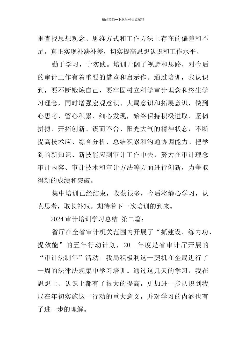 2024审计培训学习总结_第3页