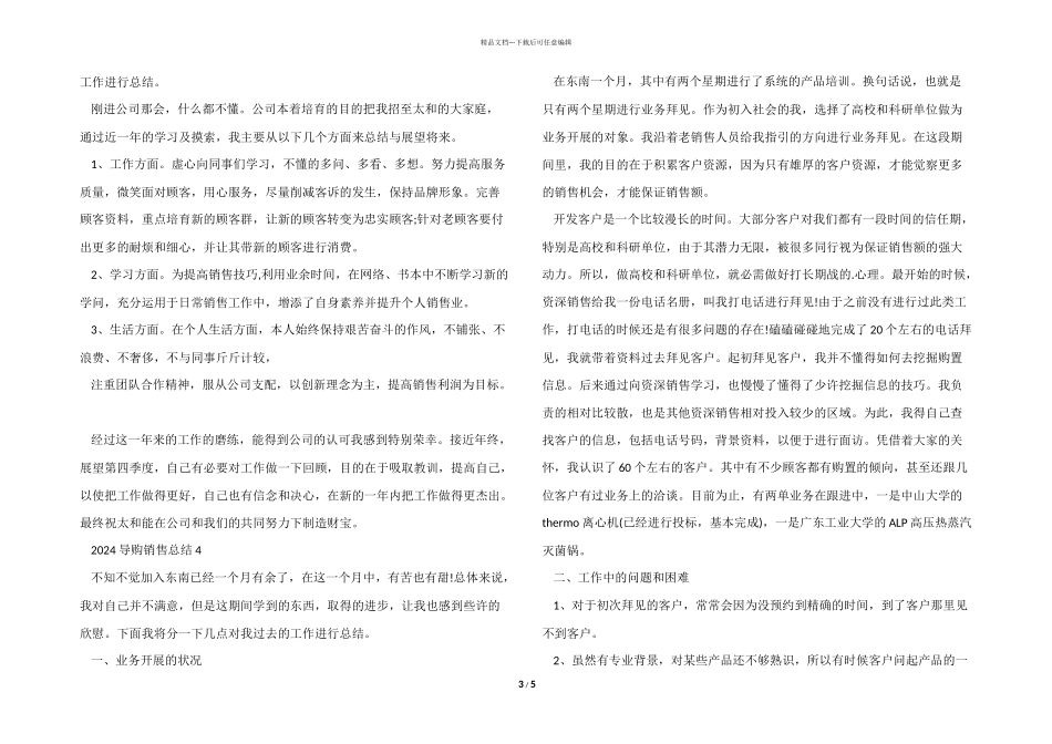 2024导购销售总结五篇_第3页