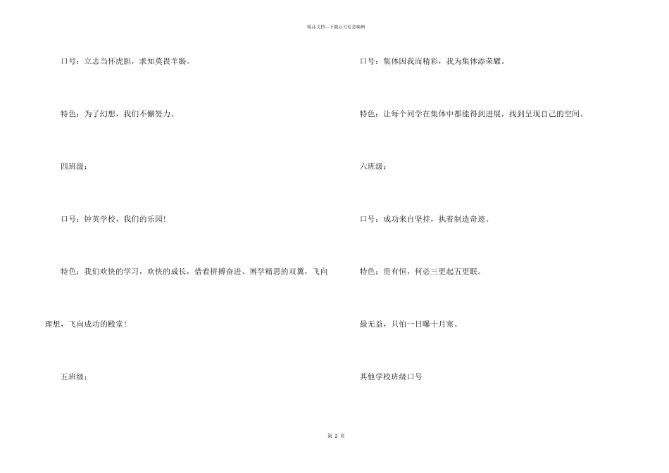 2024小学班级口号_第2页