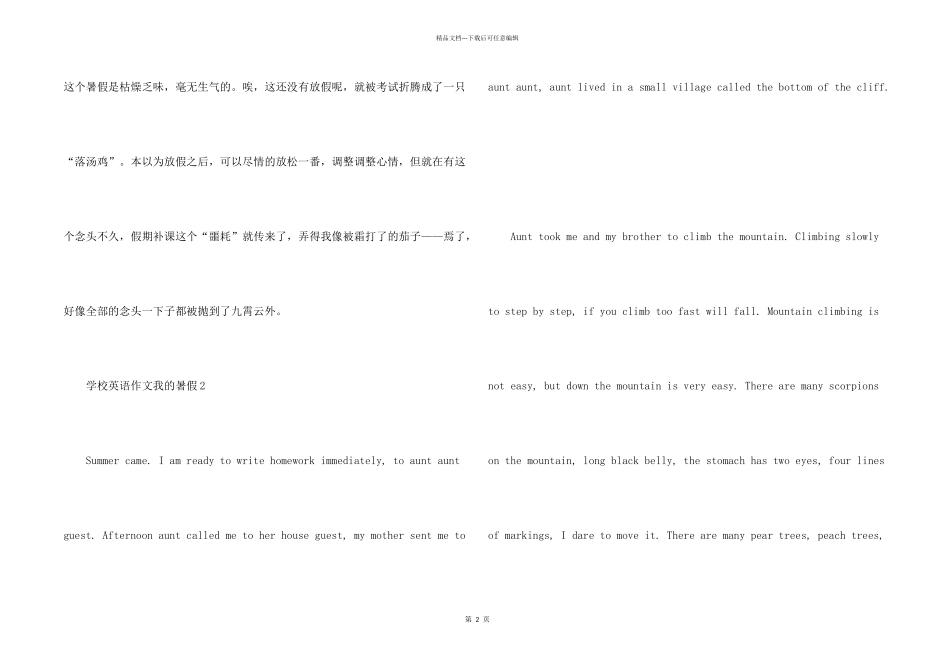 2024小学英语我的暑假_第2页