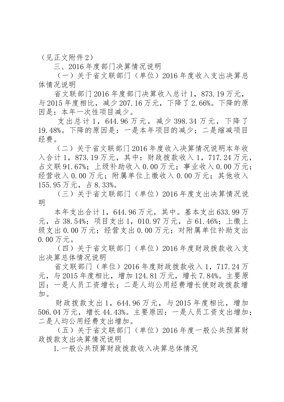海南文联XX年部门决算报告_1_第2页