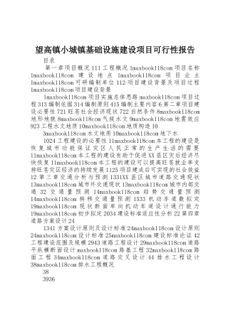 望高镇小城镇基础设施建设项目可行性报告_1