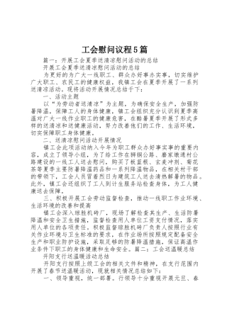 工会慰问议程5篇