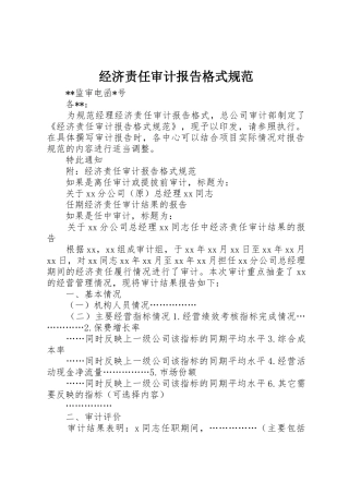 经济责任审计报告格式规范