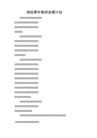 高校青年教师发展计划