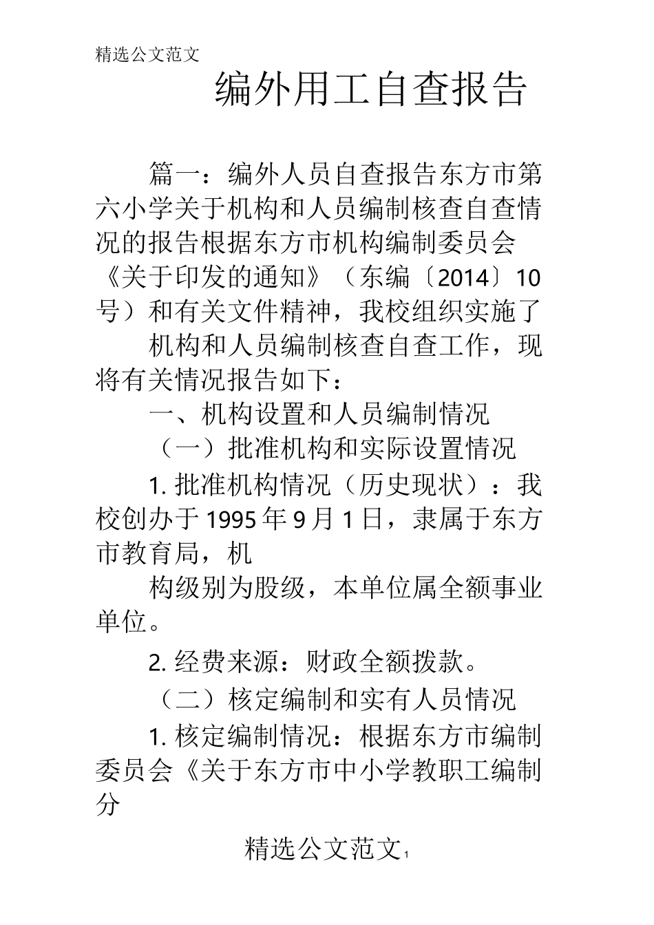 编外用工自查报告_第1页
