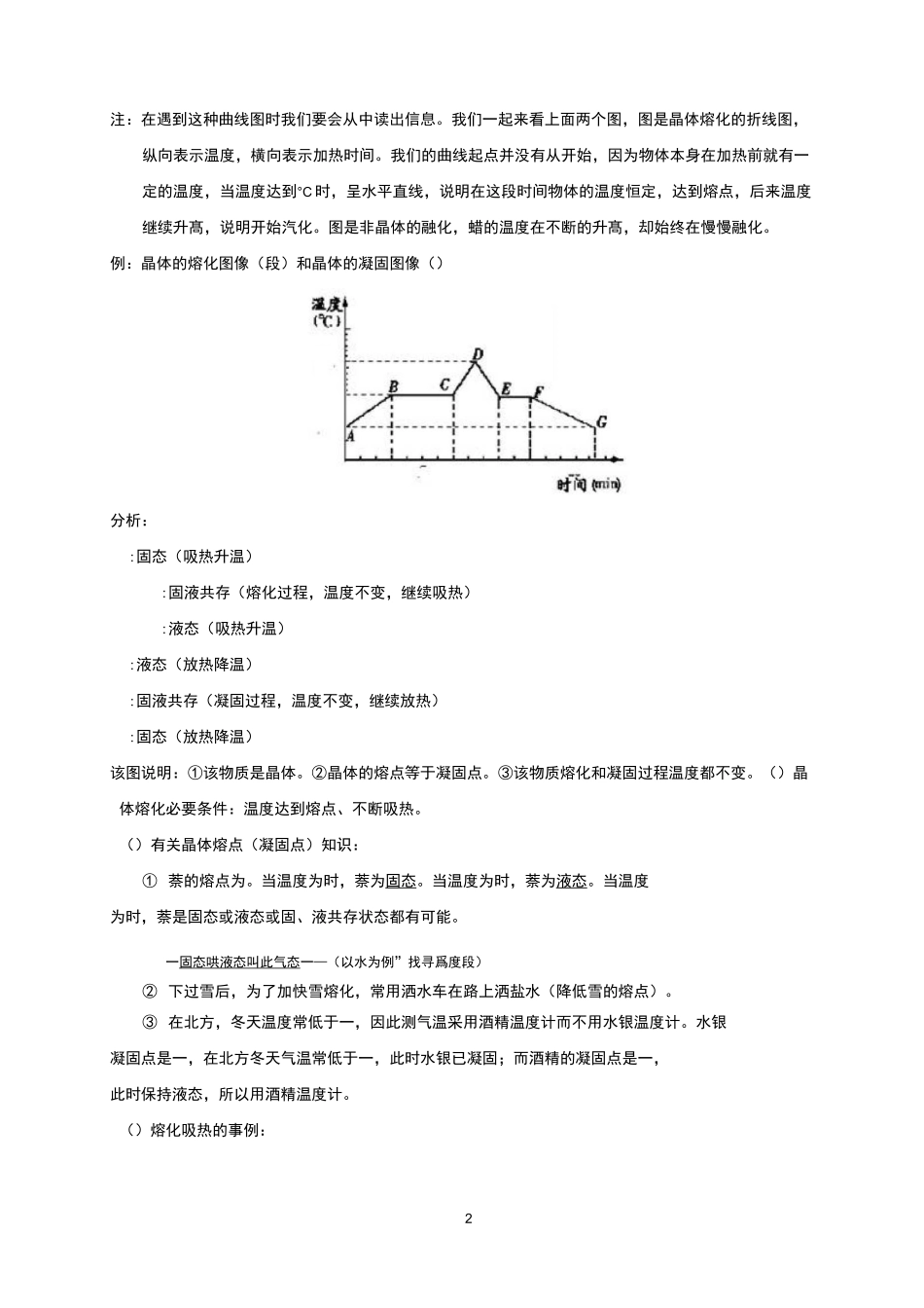 物态变化-熔化和凝固知识点及习题_第2页