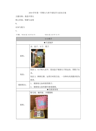 我是中国人个别化学习活动方案