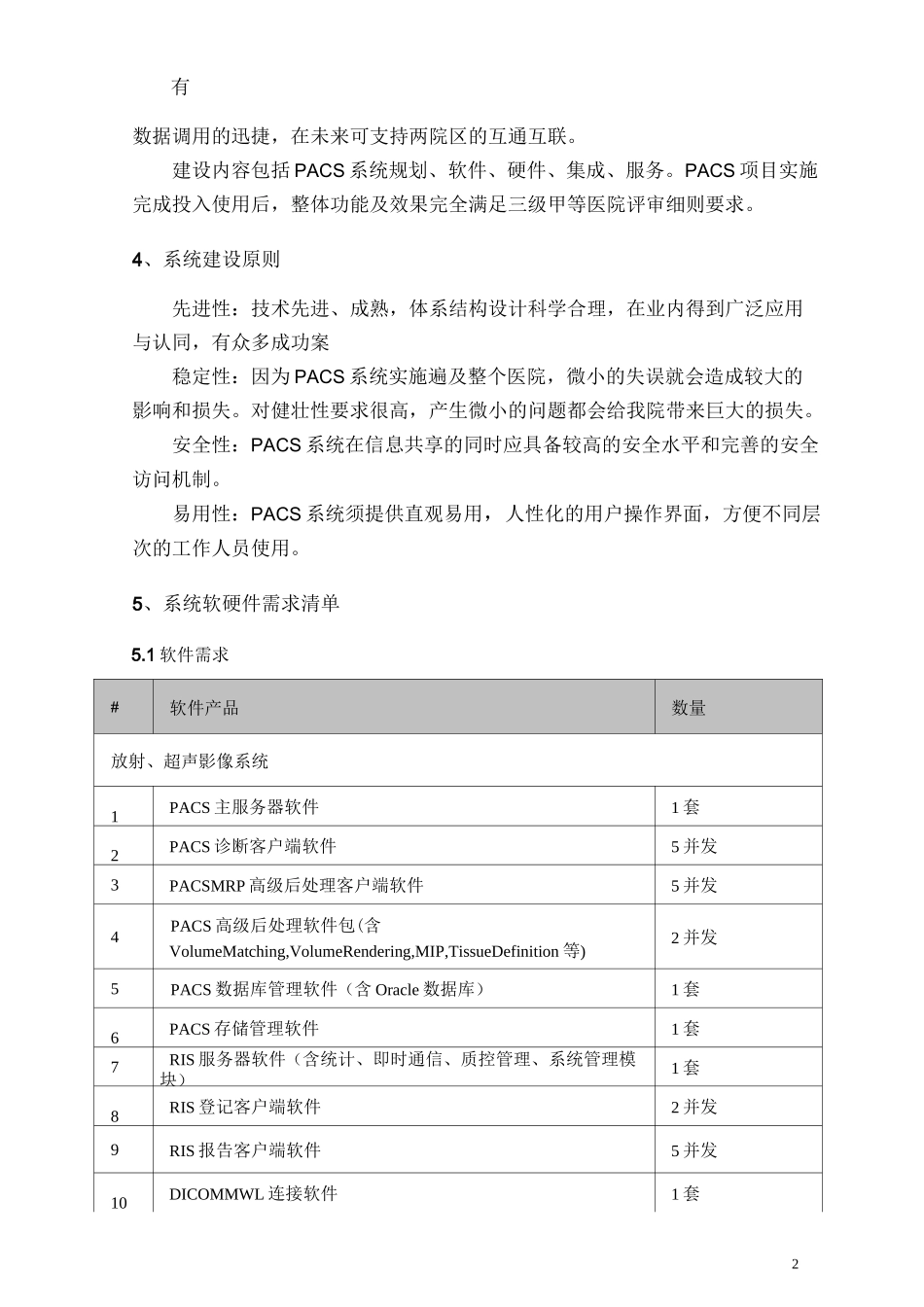 PACS项目参数要求_第2页