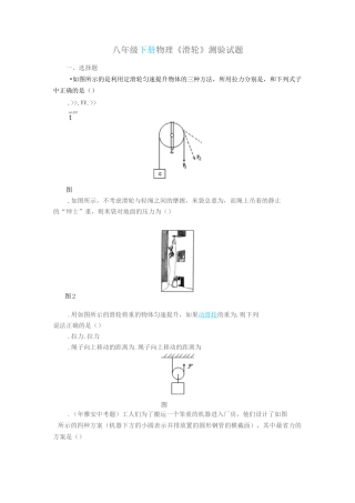 中考滑轮测试题