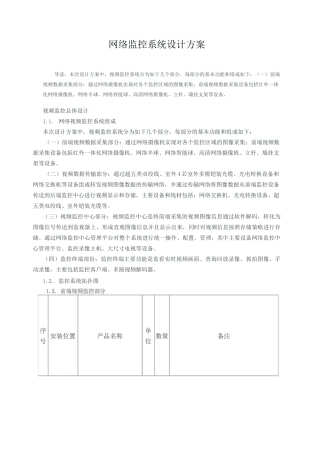 视频监控系统设计方案 