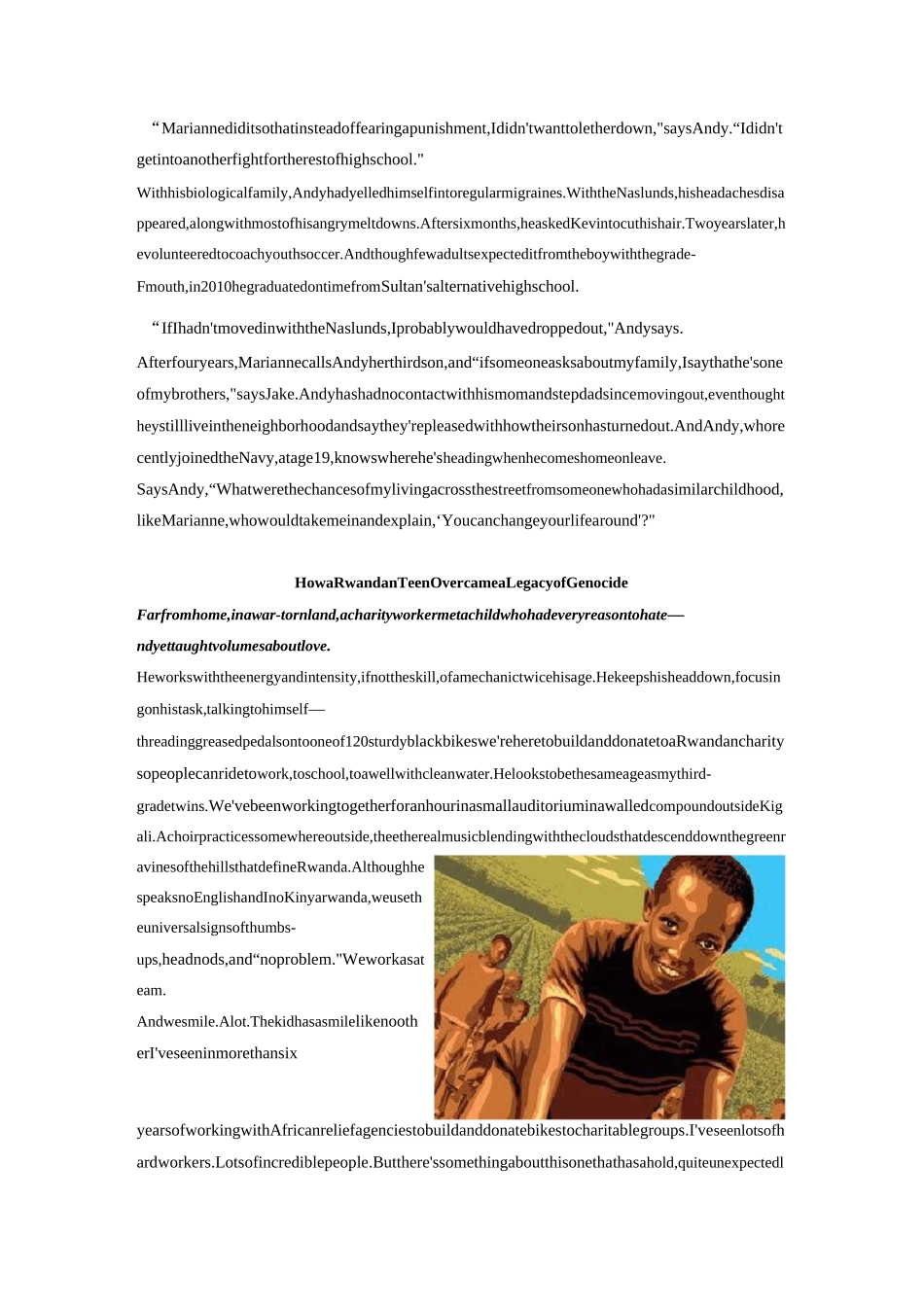 英语报刊选读      读者文摘原文版INSPIRING STORIES (4)_第2页