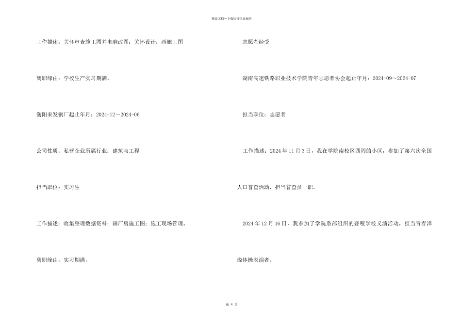 2024届建筑学专业的个人简历_第2页