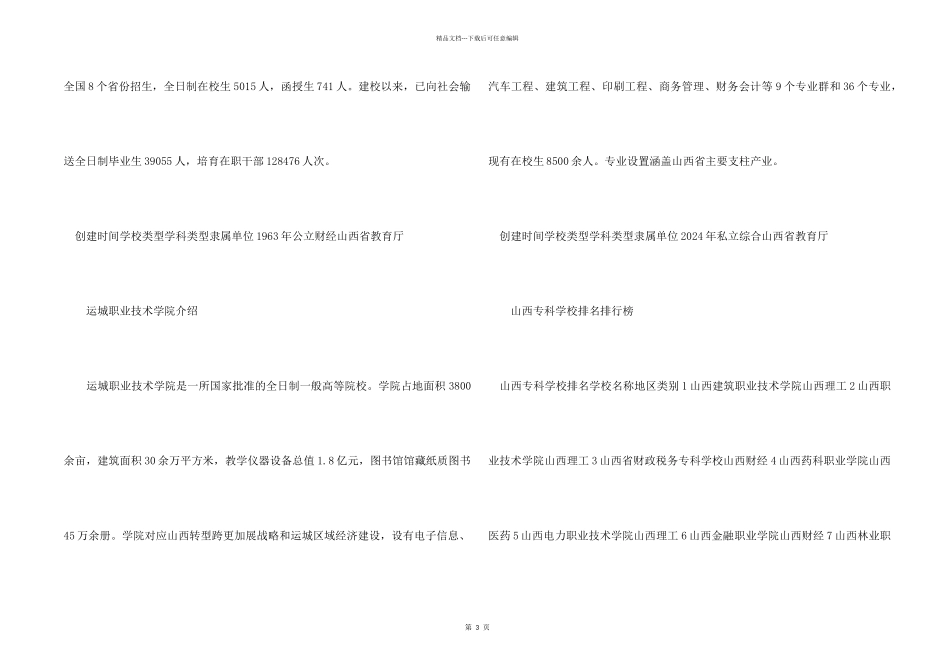 2024山西十大专科学校排名_第2页