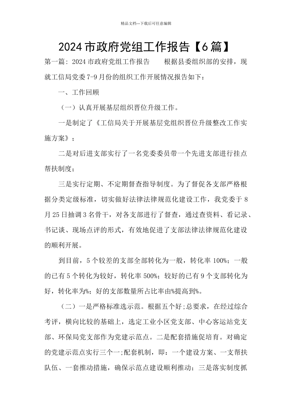 2024市政府党组工作报告_第1页