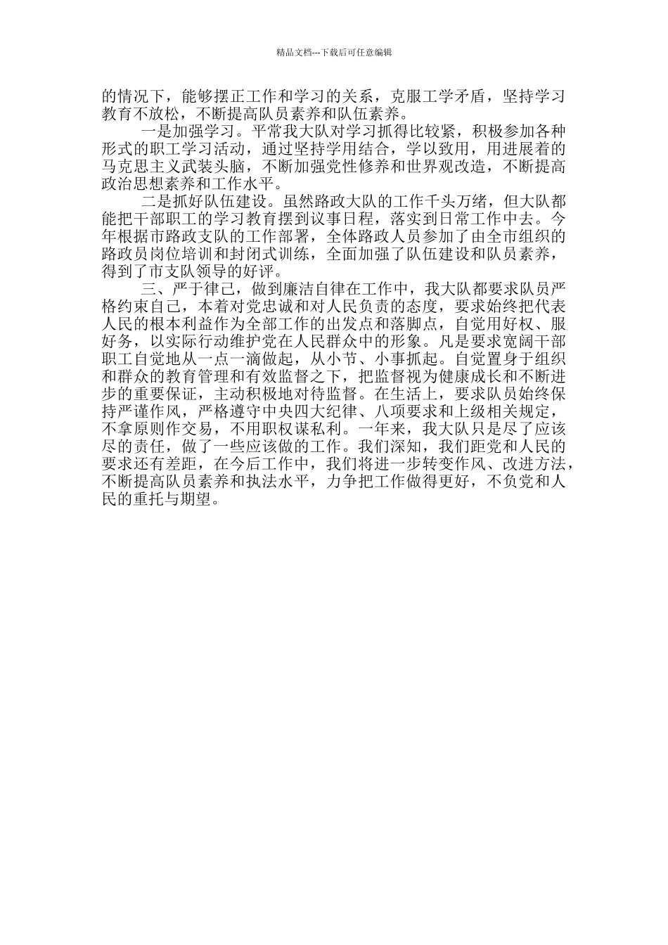 2024年AA路政大队述职述廉报告_第2页
