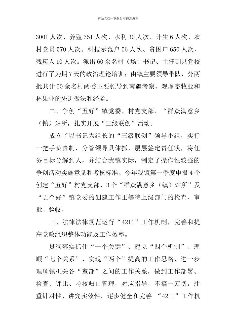 2024年上半年乡镇基层组织建设工作总结_第2页