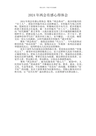 2024年两会有感心得体会