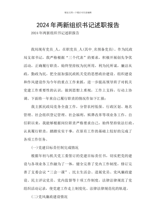 2024年两新组织书记述职报告