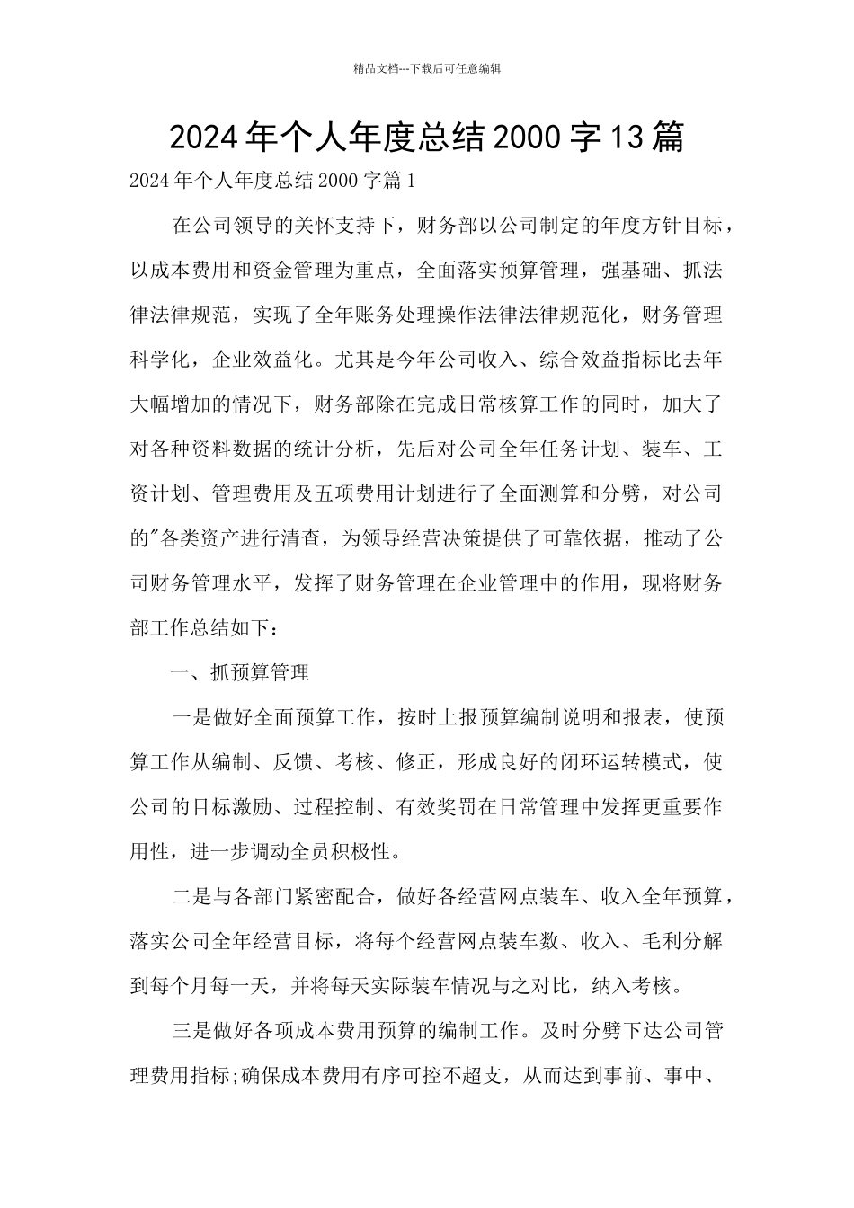 2024年个人年度总结2000字13篇_第1页