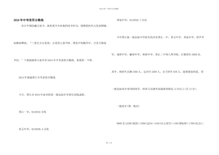 2024年中考录取分数线