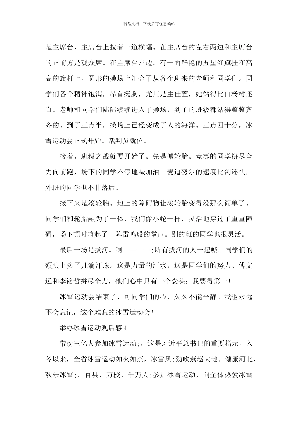 2024年举办冰雪运动观后感简洁范文五篇_第3页