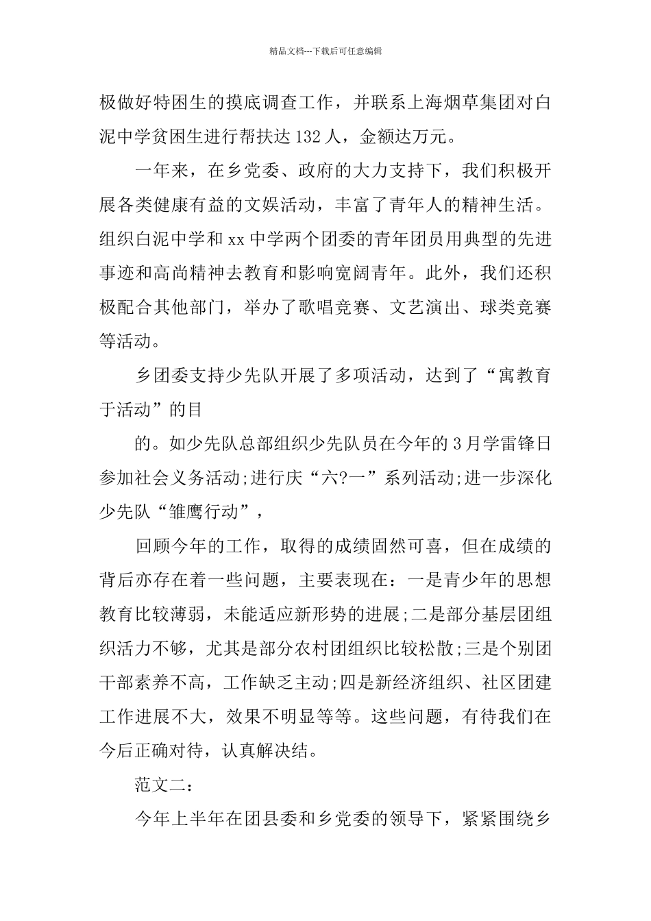 2024年乡团委工作总结范文4篇_第3页