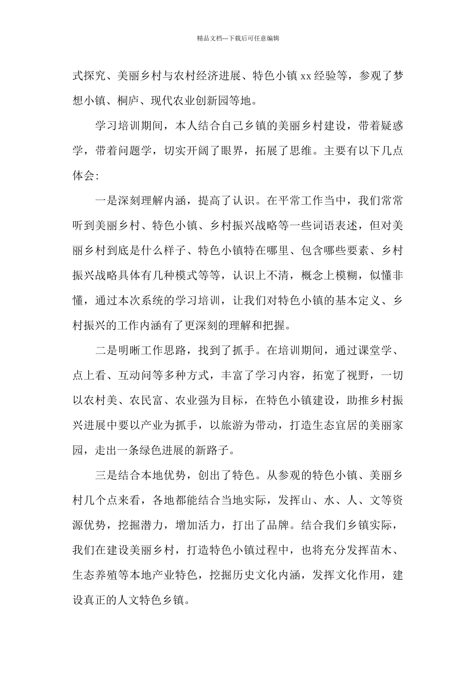 2024年乡村振兴培训心得体会九篇_第3页