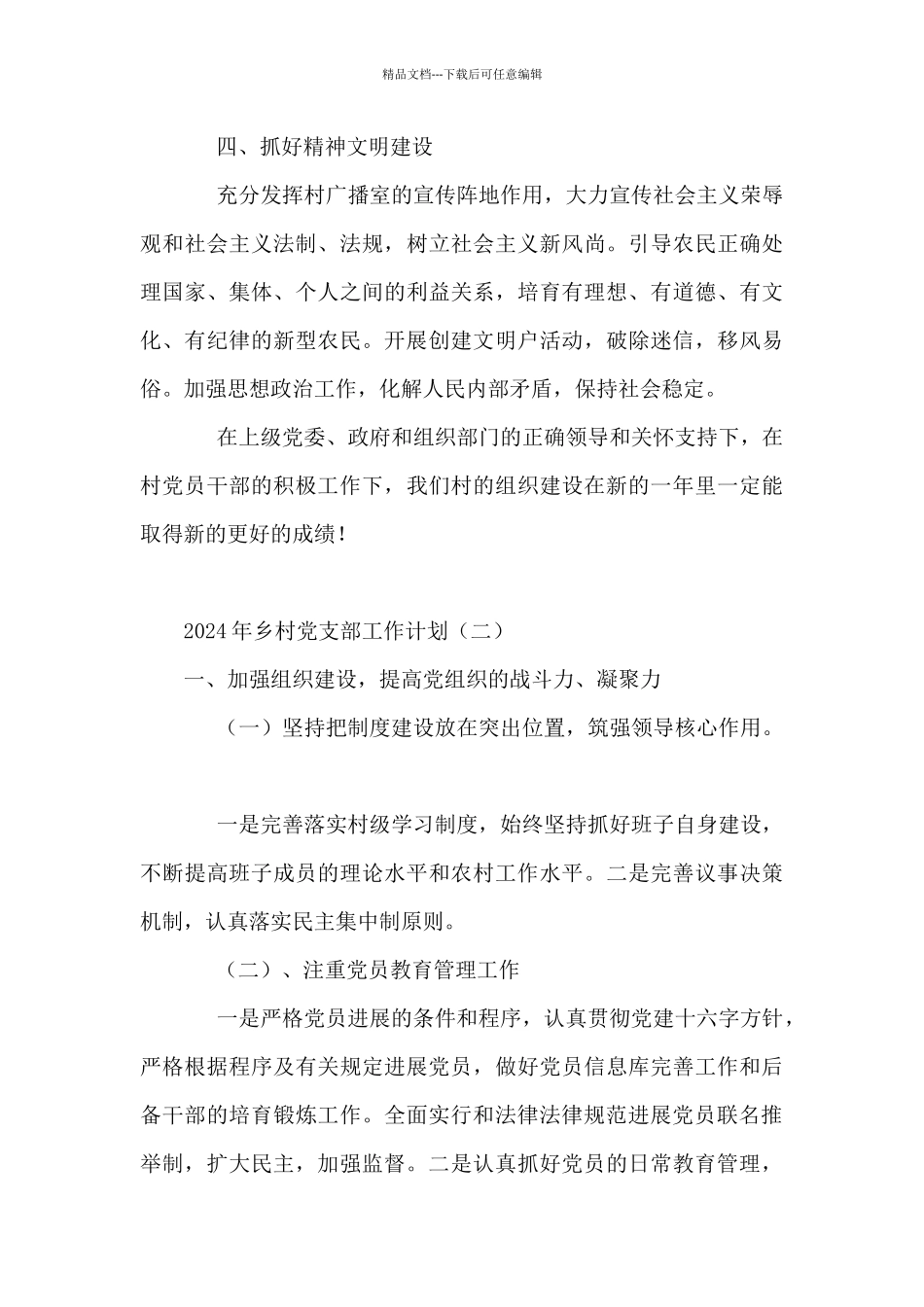 2024年乡村党支部工作计划_第3页