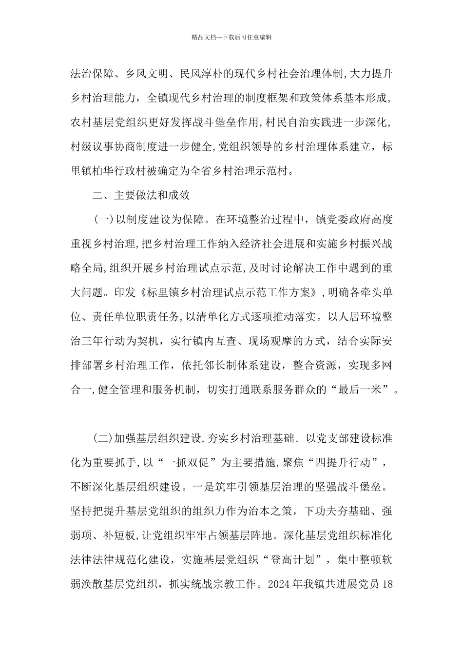 2024年乡镇乡村治理工作总结_第2页