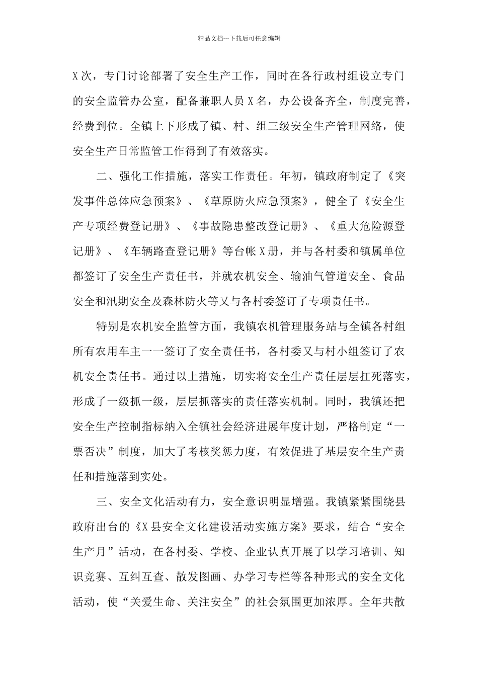 2024年乡镇安全生产工作汇报经验交流材料_第2页