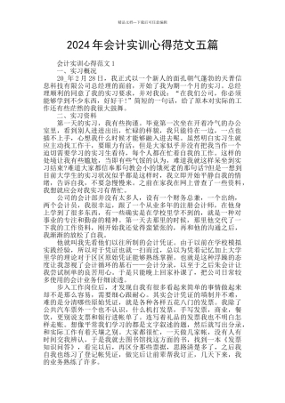 2024年会计实训心得范文五篇