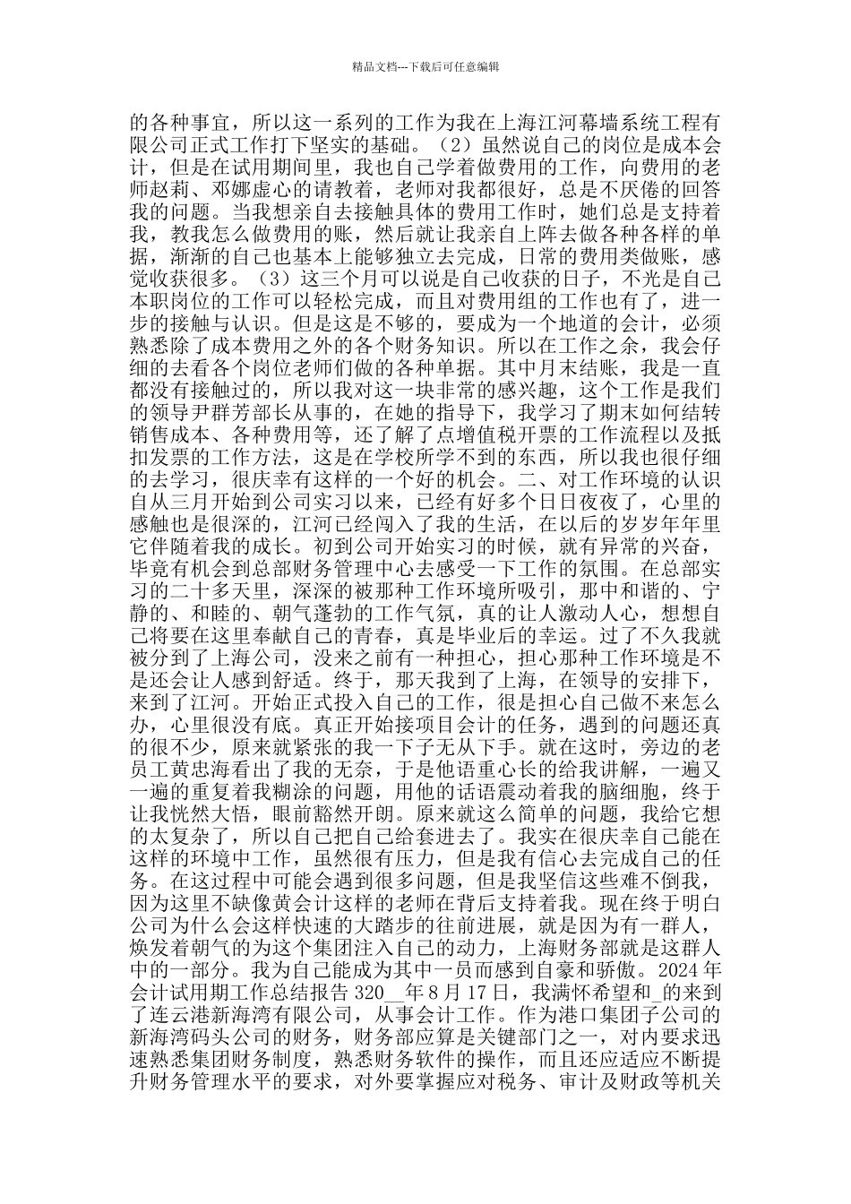 2024年会计试用期工作总结报告_第3页